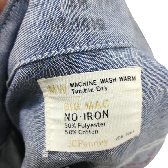 Vintage Applique Flower Chambray Button Front Shirt Size Mens Small Womens M/L - Picture 3 of 15